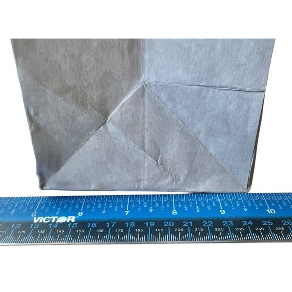 Jimmy Choo Shopping Bag Ribbon Handles Paper with Bottom Card 14x11x4.75  Gray - Picture 7 of 11